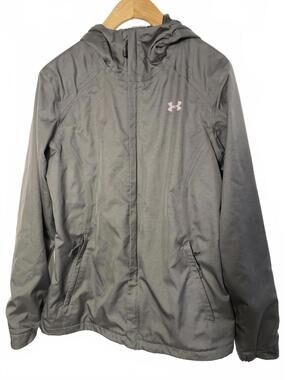 Under Armour Windbreaker Jacket Women's Sz Small Gray Sporty